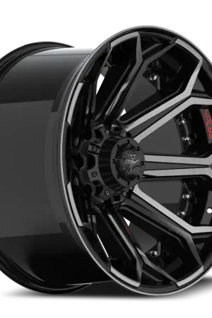 4Play 4P80R Wheel 22x10 8x180 Gloss Black w/ Brushed Face & Tinted Clear -24mm - FREE T-SHIRT INCLUDED! Best Price