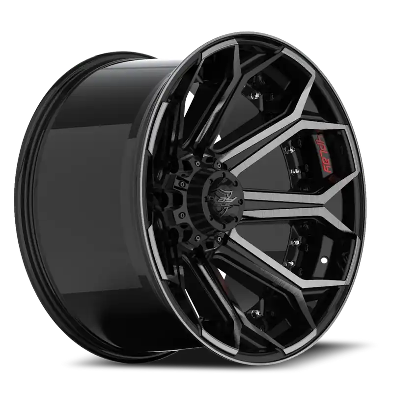 4Play 4P80R Wheel 22x10 8x180 Gloss Black w/ Brushed Face & Tinted Clear -24mm - FREE T-SHIRT INCLUDED! Best Price