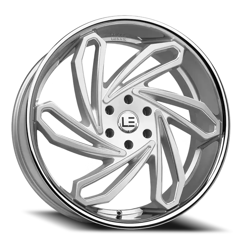 Must Have Lux Le 10 Wheel 20x10.5 5x114.3 Brushed Face Milled w/ Stainless Steel Lip 38mm - FREE T-SHIRT INCLUDED!
