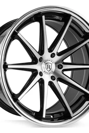 Free Shipping Rohana Rfc10 Wheel 20x9 5x112 Machine Black w/ Chrome Lip 35mm - FREE T-SHIRT INCLUDED!