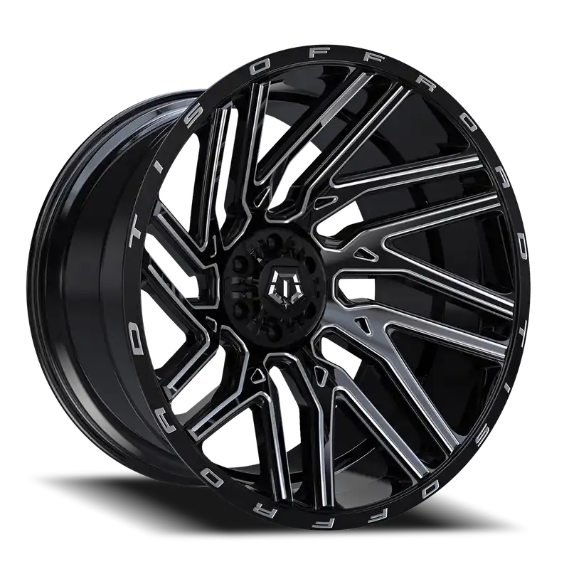 Tis 554Bm Wheel 22x10 6x135 & 6x139.7 Black Milled -19 mm - FREE T-SHIRT INCLUDED! Free Delivery