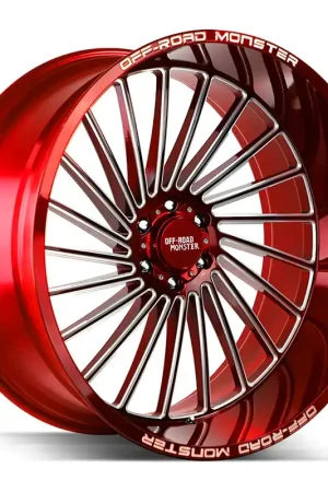 Off Road Monster M27 M27 Wheel 26x12 Blank Custom Drilled Milled Candy Red -44mm - MINIMUM PURCHASE OF 4 Shop Now