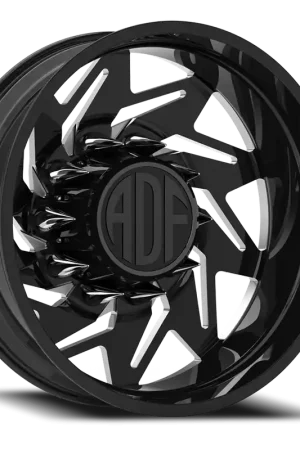 Adf - Flex Right Dually Wheel 22x8.25 8x165.1 Gloss Black/Machined -167mm - MINIMUM PURCHASE OF 4 - FREE T-SHIRT INCLUDED! Big Sale