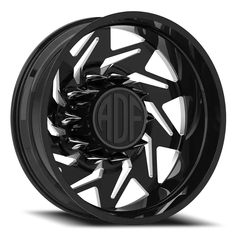 Adf - Flex Right Dually Wheel 22x8.25 8x165.1 Gloss Black/Machined -167mm - MINIMUM PURCHASE OF 4 - FREE T-SHIRT INCLUDED! Big Sale