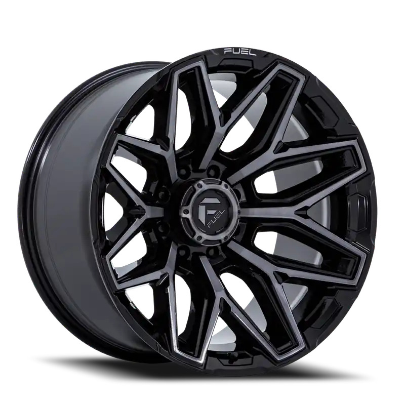 Fuel Flux Wheel 20x9 8x180 Gloss Black Brushed Face With Gray Tint 1mm - FREE T-SHIRT INCLUDED! Don’t Miss Out