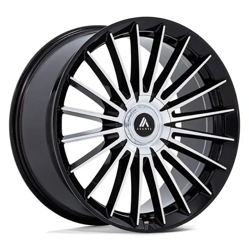 Fresh Stock Asanti Ab048 Viceroy Wheel 24x10 5x130 Gloss Black w/ Machined Face 20mm - MINIMUM PURCHASE OF 4 WHEELS
