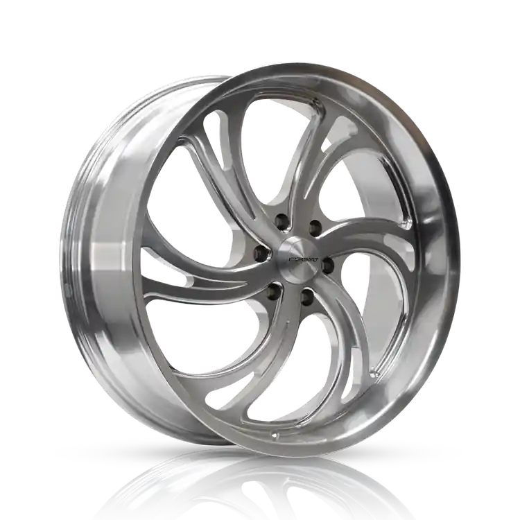 Corsart R501 Argon 6 Wheel Left 24x10.5 6x139.7 Brushed Milled w/ Diamond Cut Lip 38mm - FREE T-SHIRT INCLUDED! Best Seller