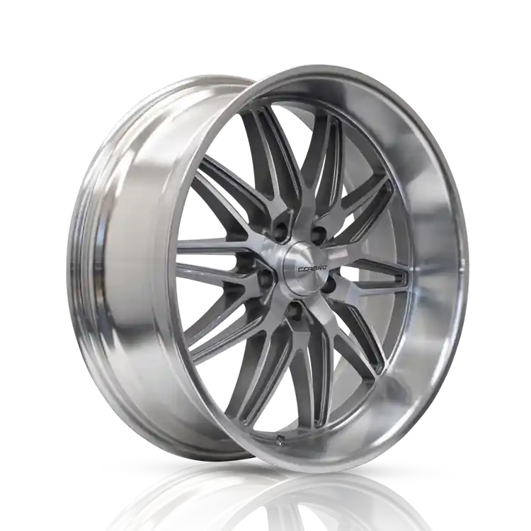Worldwide Shipping Corsart R510 Alcatraz Wheel 20x8.5 5x139.7 Gloss Brushed w/ Diamond Cut Lip 6mm - FREE T-SHIRT INCLUDED!
