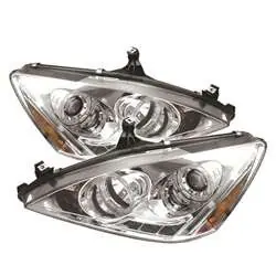 Spyder Projector Headlights - LED Halo - Amber Reflector - Chrome FCLH 5010643 Same Day Shipping