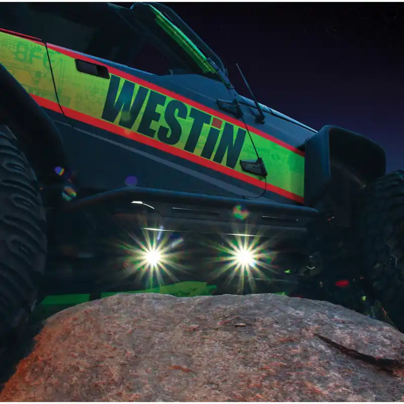 Order Now Westin LED Rock Light Kit Incl 4 Lights 14 ft 9 in Wiring Harness Switch BCTC 09-80015