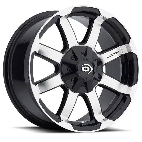 Vision Wheels Valor 413 Gloss Black Machined Face 16x6.5 45mm Offset 6x130 Genuine