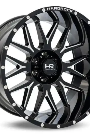 Hardrock Offroad Wheels H500 Gloss Black Milled 22x12 -44mm Offset 8x180 Top Pick