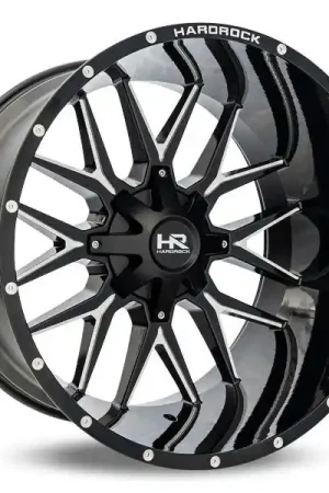 Hardrock Offroad Wheels H700 Gloss Black Milled 20x9 0mm Offset 8x165.1 (8x6.5) Editor’s Pick