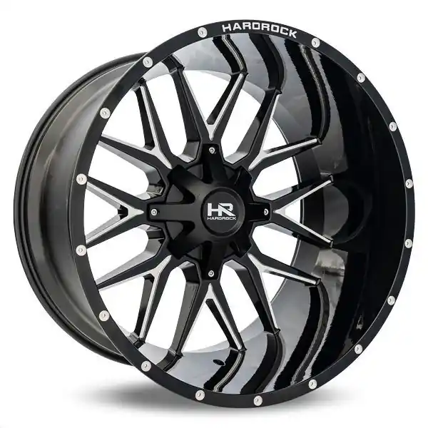Hardrock Offroad Wheels H700 Gloss Black Milled 20x9 0mm Offset 8x165.1 (8x6.5) Editor’s Pick