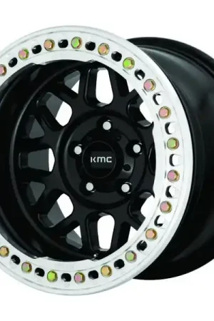 Hassle-Free Returns KMC True Beadlock Wheels Grenade Crawl KM235 Satin Black 17x9 -38mm Offset 8x165.1 (8x6.5)