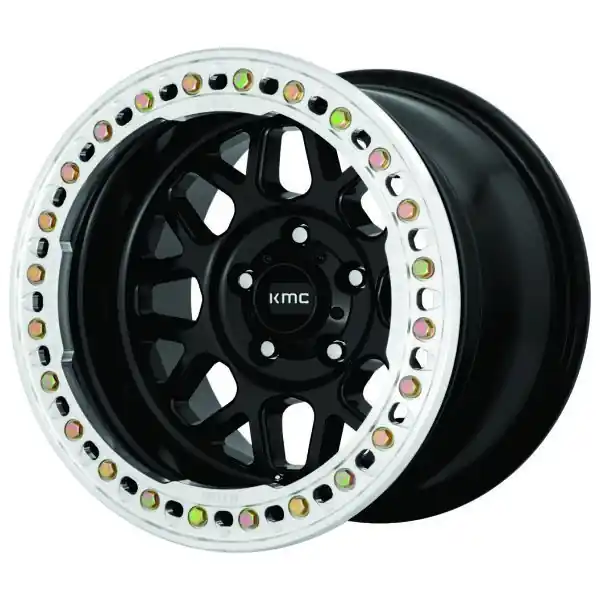 Hassle-Free Returns KMC True Beadlock Wheels Grenade Crawl KM235 Satin Black 17x9 -38mm Offset 8x165.1 (8x6.5)
