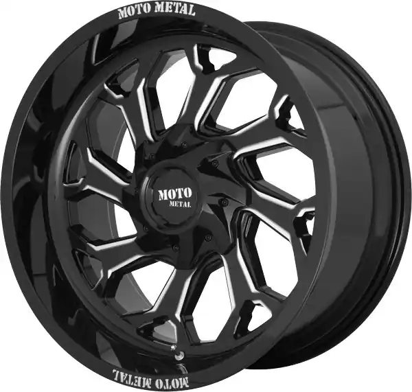 Moto Metal Wheels Reaper MO999 Gloss Black Milled 20x10 -18mm Offset 8x165.1 (8x6.5) Hassle-Free Returns