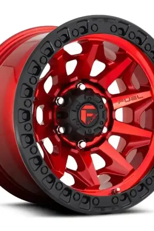 Professional Grade Fuel Offroad Wheels Covert D695 Candy Red w/ Black Ring 20x9 1mm Offset 8x180