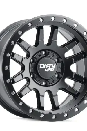 Big Sale DirtyLife Wheels Canyon Pro 9309 Matte Black with Matte Black Lip 17x9 -12mm Offset 6x139.7 (6x5.5)