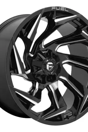 Fast Shipping Fuel Offroad Wheels Reaction D753 Gloss Black Milled 18x9 1mm Offset 5x114.3 (5x4.5),5x127 (5x5)