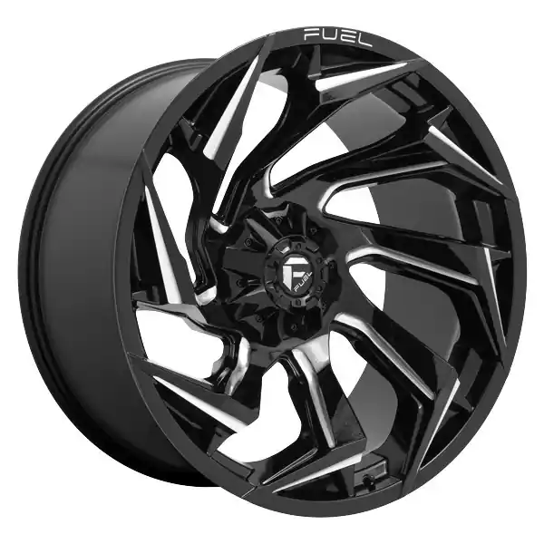 Fast Shipping Fuel Offroad Wheels Reaction D753 Gloss Black Milled 18x9 1mm Offset 5x114.3 (5x4.5),5x127 (5x5)