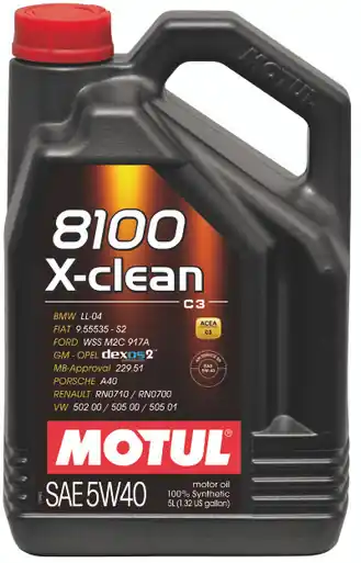 Motul 5L Synthetic Engine Oil 8100 5W40 X-CLEAN C3 -505 01-502 00-505 00-LL04 - 102051 Express Delivery