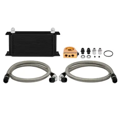 Mishimoto Universal 19 RowThermostatic Oil Cooler Kit - Black - MMOC-ULTBK Worldwide Shipping