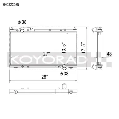 Direct From Factory Koyo 91-05 Acura NSX Competition Spec All-Aluminum Radiator - HH082303N