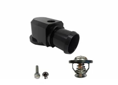 Worldwide Shipping Granatelli 18-19 Jeep Trackhawk Billet Thermostat Housing w/160 Deg Thermostat - Black - 430160B