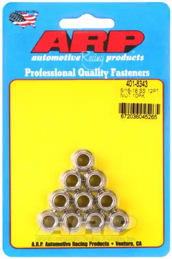 Save Now ARP 5/16-18 12PT Nut Kit SS - 10 PK - 401-8343