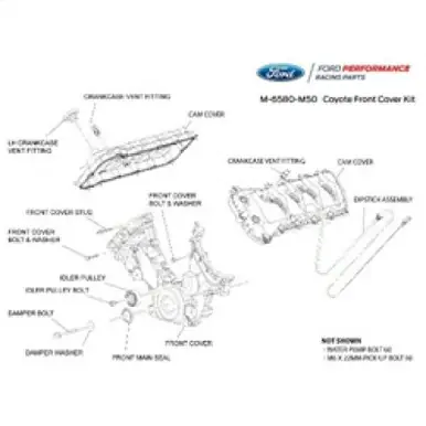 Direct From Factory Ford Racing 5.0L Coyote Timing/Front Cover and Cam Cover KIT - M-6580-M50