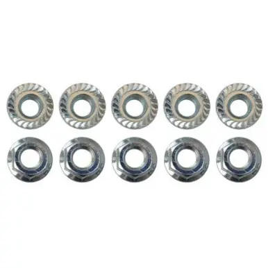 Fresh Stock Moroso Zinc Serrated Flange Nuts - M8 X 1.25 (10 Pack) - 38834