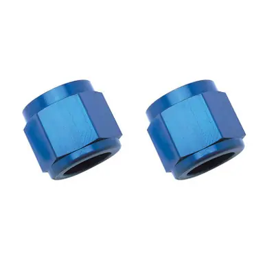 Russell Performance -8 AN Tube Nuts 1/2in dia. (Blue) (2 pcs.) - 660580 In Demand