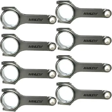 Same Day Shipping Manley Chevy Big Block 6.535in Length 4340 Pro Series I-Beam Connecting Rods w/L-19 Bolts - 8 - 14167L-8