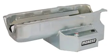 Moroso Pre-85 Chevrolet Small Block (w/Passenger Side Dipstick) Wet Sump 7qt 7-1/8in Steel Oil Pan - 21318 High Quality