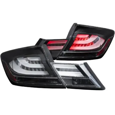ANZO 2013-2015 Honda Civic LED Taillights Black - 321323 Limited Time