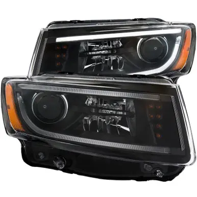 Next Day Delivery ANZO 2014-2015 Jeep Grand Cherokee Projector Headlights w/ Plank Style Design Black - 111329