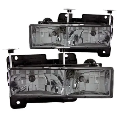 Best Price ANZO 1988-1998 Chevrolet C1500 Crystal Headlights w/ Smoke Lens - 111061
