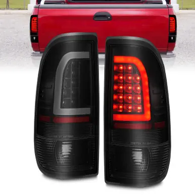 Free Delivery ANZO 1997-2003 Ford F-150 LED Tail Lights w/ Light Bar Black Housing Smoke Lens - 311378