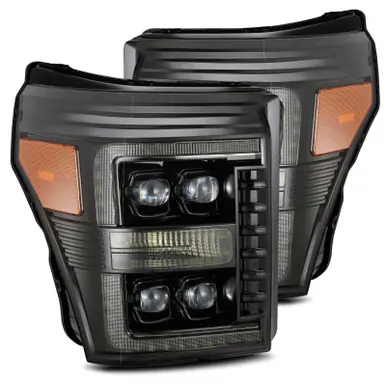 AlphaRex 11-16 Ford F-350 SD NOVA LED Proj Headlights Plank Style Alpha Blk w/Activ Light/Seq Signal - 880147 Top Pick