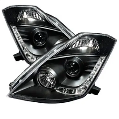 Flash Sale Spyder Nissan 350Z 03-05 Projector Headlights Xenon DRL Blk High H1 Lw D2R PRO-YD-N350Z02-HID-DRL-BK - 5032225