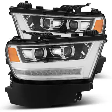 AlphaRex 19-20 Dodge Ram 1500 LUXX LED Proj Headlights Plank Chrome w/Activ Light/Seq Signal/DRL - 880544 Exclusive Offer