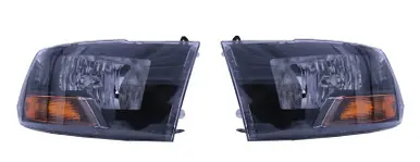Certified Raxiom 09-18 Dodge RAM 1500/2500/3500 Euro Style Headlights w/ Single Bulb- Blk Housing (Clear Lens) - R118017
