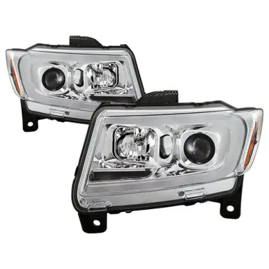 Spyder 11-13 Jeep Grand Cherokee - Light Bar Proj Headlights - Halo Model - Chro - PRO-YD-JGC11-LB-C - 5085801 Buy Today