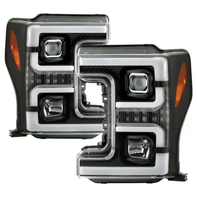 Limited Time Spyder Ford F-250/F-350/F450 Super Duty 17-18 Projector Headlights Black PRO-YD-FS17-SBSEQ-BK - 5086280