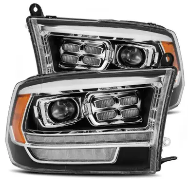 Top Pick AlphaRex 09-18 Dodge Ram 1500HD PRO-Series Proj Headlight Plnk Style Blk w/Chrm Acc w/Seq Signal/DRL - 880523