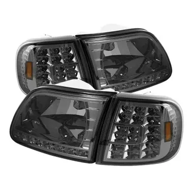 Latest Xtune Ford F150 97-03 Crystal Headlights w/ Clear LED Corners Smoke HD-ON-FF15097-LED-SET-SM - 5014801