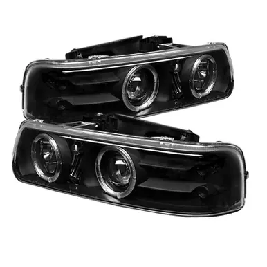 Best Choice Spyder Chevy Silverado 1500/2500 99-02 Projector Headlights LED Halo LED Black PRO-YD-CS99-HL-BK - 5009593