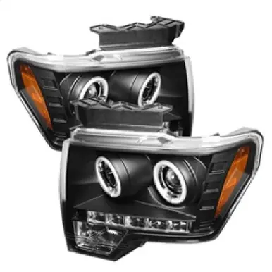 Worldwide Shipping Spyder Ford F150 09-14 Projector Headlights Halogen Model- CCFL Halo LED Blk PRO-YD-FF15009-CCFL-BK - 5030108
