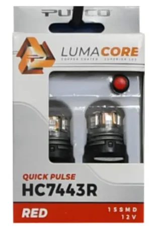 Bargain Putco LumaCore 7443 Red - Pair (x3 Strobe w/ Bright Stop) - HC7443R